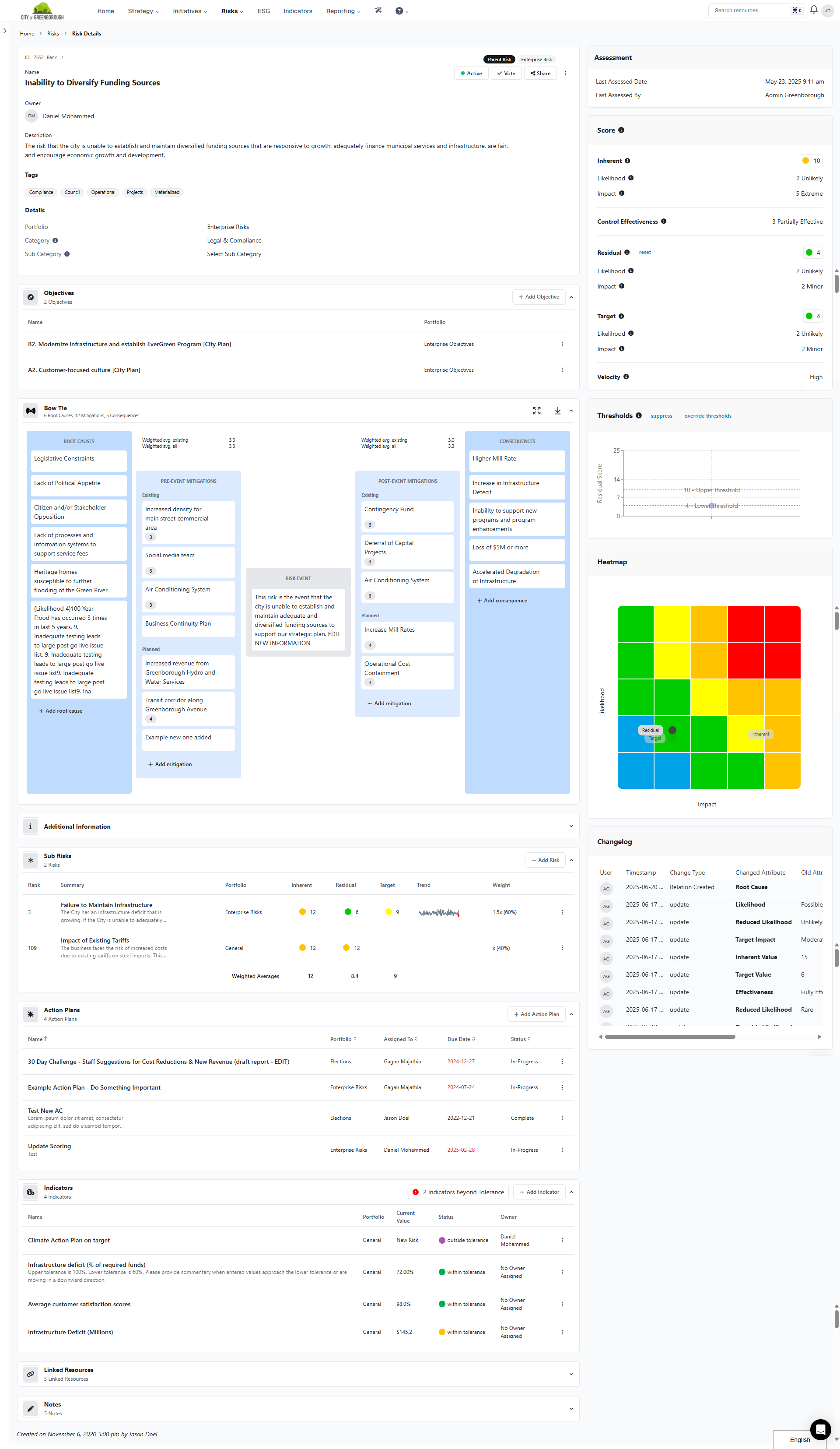 screenshot of Essential ERM